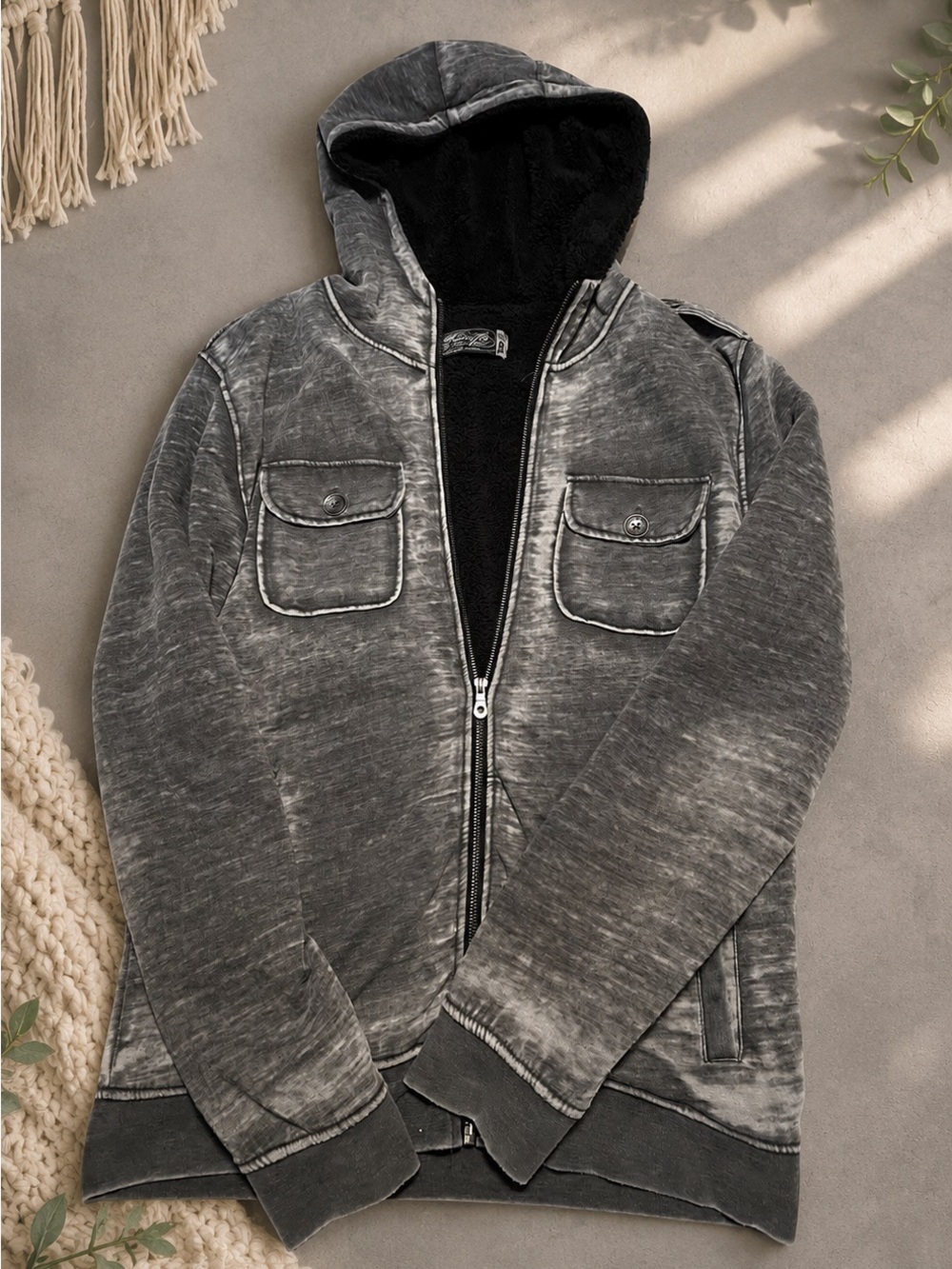 Retrofit Men's Charcoal Zip-Up Jacket